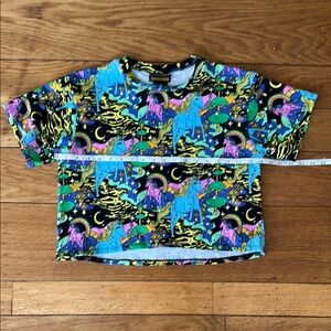 Nooworks Crop Tee in Unicorn Forest
